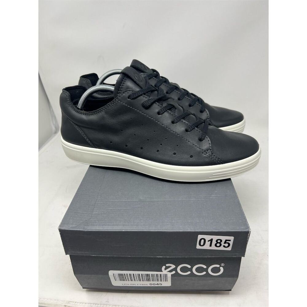ECCO Men's Soft 7 Cloud Black Leather Sneakers Size 10 Casua - Picture 6 of 12
